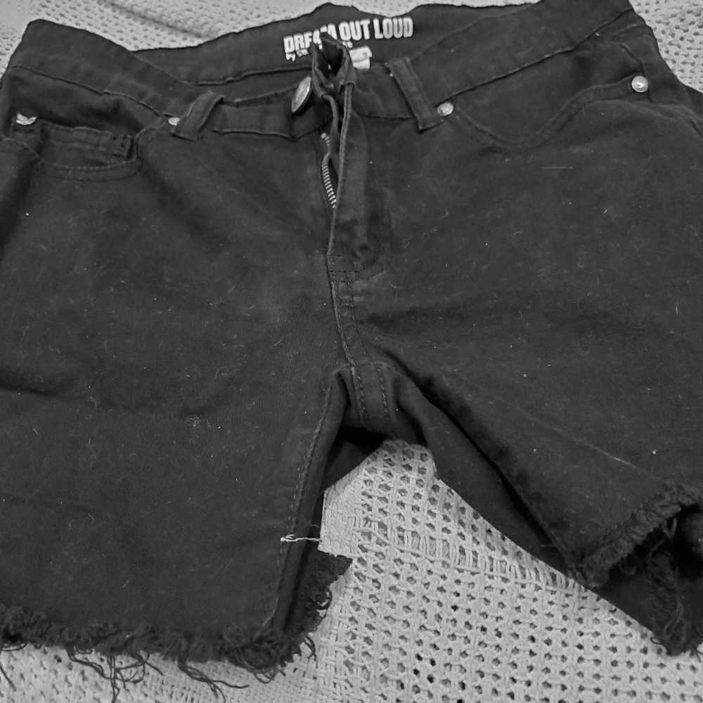 Black jean shorts